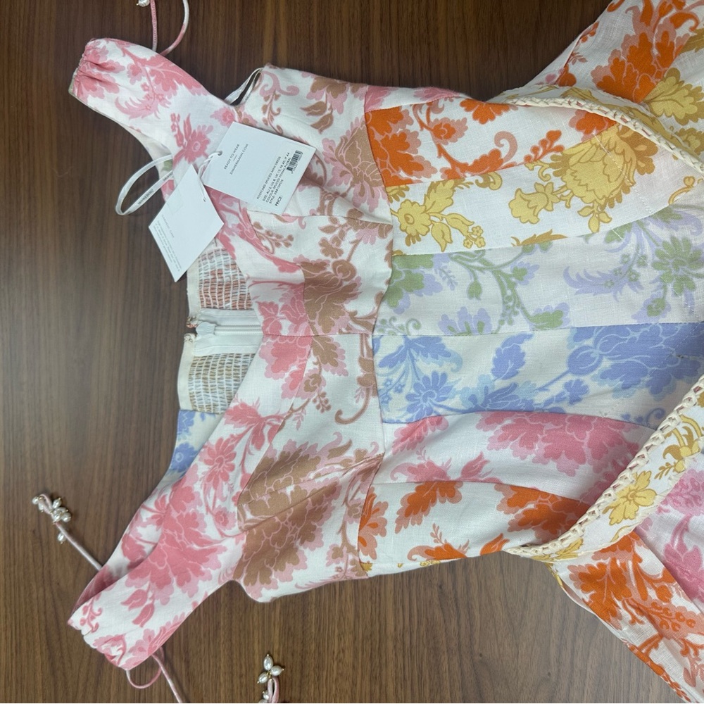 Zimmermann Spliced Tonal Floral Mini Dress - Picture 3 of 4